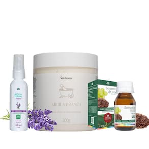 Kit Argila Branca, Água Termal e Óleo de Semente de Uva