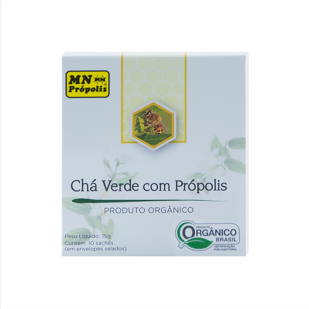 Kit 6X: Chá Verde com Própolis Orgânico 10 Sachês MN Food