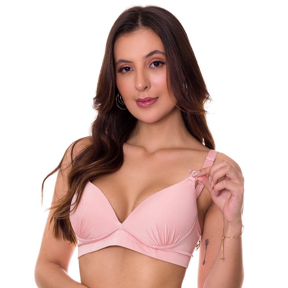 Sutiã Amamentação com Bojo Básico Lingerie Pós Parto Estilo Sedutor - DM524