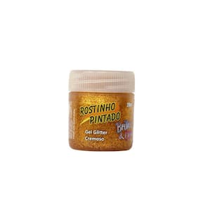 Gliter Gel cor Ouro 20 Gr Festas, Carnaval, maquiagem rosto