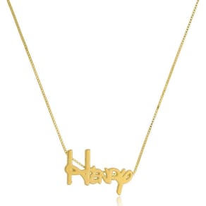 Colar Com Nome Letra Da Disney Folheado Em Ouro 18k