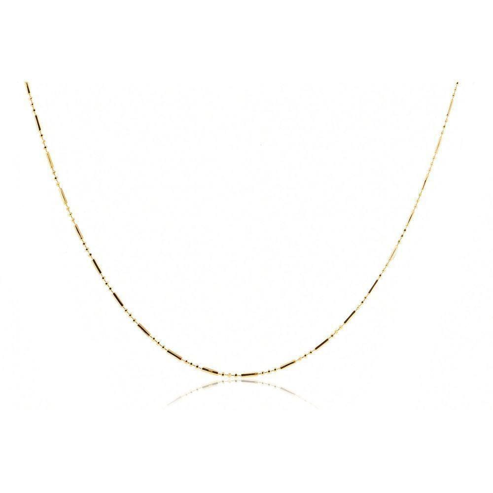Colar Com Corrente De Bolinha E Palito Folheado Em Ouro 18k