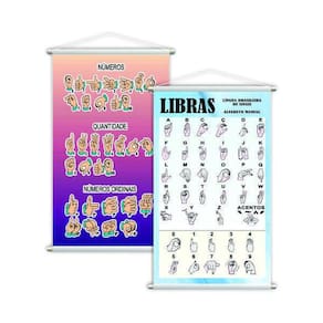 Sinais Libras + Números E Quantidades Kit 2 Banners Grande