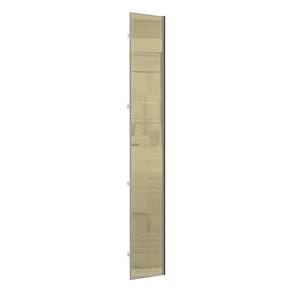 Porta para Roupeiro Closet Canto Individual 40cm Puxador Perfil Champagne com Vidro Luciane Móveis
