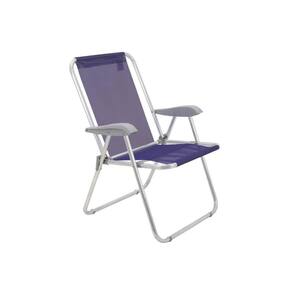 Cadeira de Praia Tramontina Creta Master em Alumínio com Assento Roxo