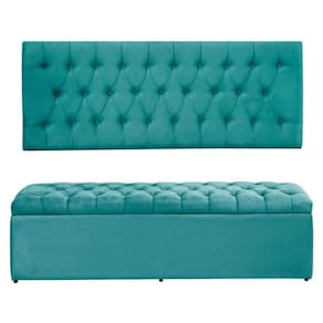 Painel Cabeceira Com Bau Dubai 1.20Mt Azul Tifany