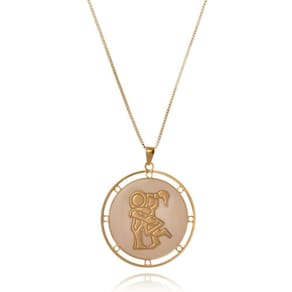 Colar Casal Bonequinhos Folheado Em Ouro 18k