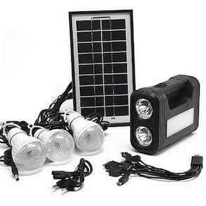 Kit Sistema Luz Solar 3 Lâmpadas + 1 Painel Solar + Lanterna
