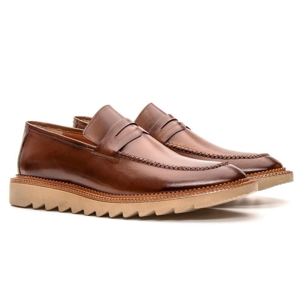 Sapato Masculino Derby Couro Tratorado Conforto