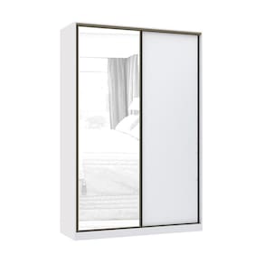 Guarda Roupa 2 Portas de Correr 3 Gavetas 159cm com Espelho Prime Luciane Móveis