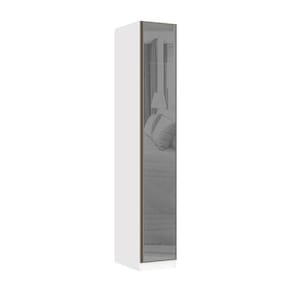 Guarda Roupa Modulado 1 Porta 40cm com Vidro Reflecta Prata Prime Luciane Móveis