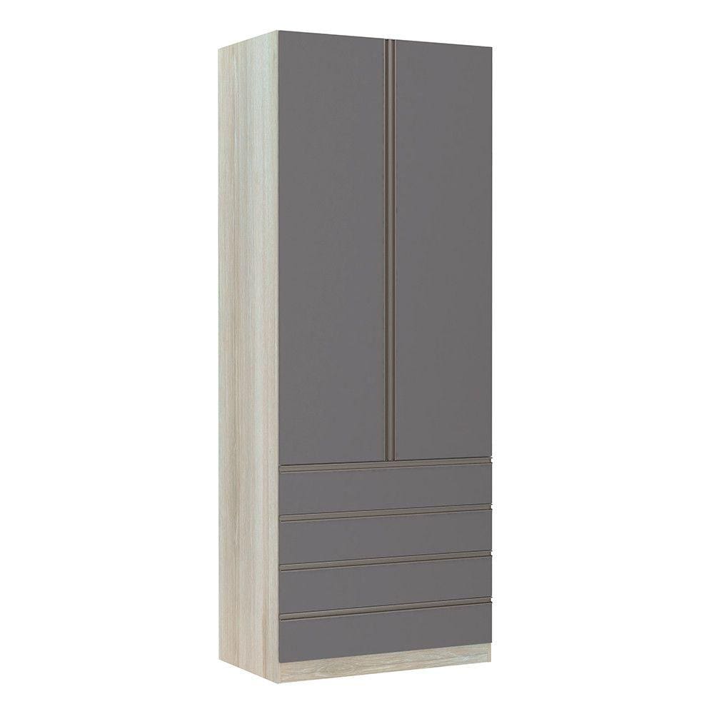 Guarda-Roupa Solteiro Luciane 2 Portas 4 Gavetas Prime Plus 90 cm