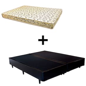 Cama Box King - Tecido Sintético Preto Com Colchão Austrália Bello Box - 100% Espuma D26 Amarelo 54x193x203