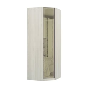 Guarda-Roupa Solteiro Luciane Canto Diagonal Prime Plus 1 Porta Alumínio com Vidro Reflecta