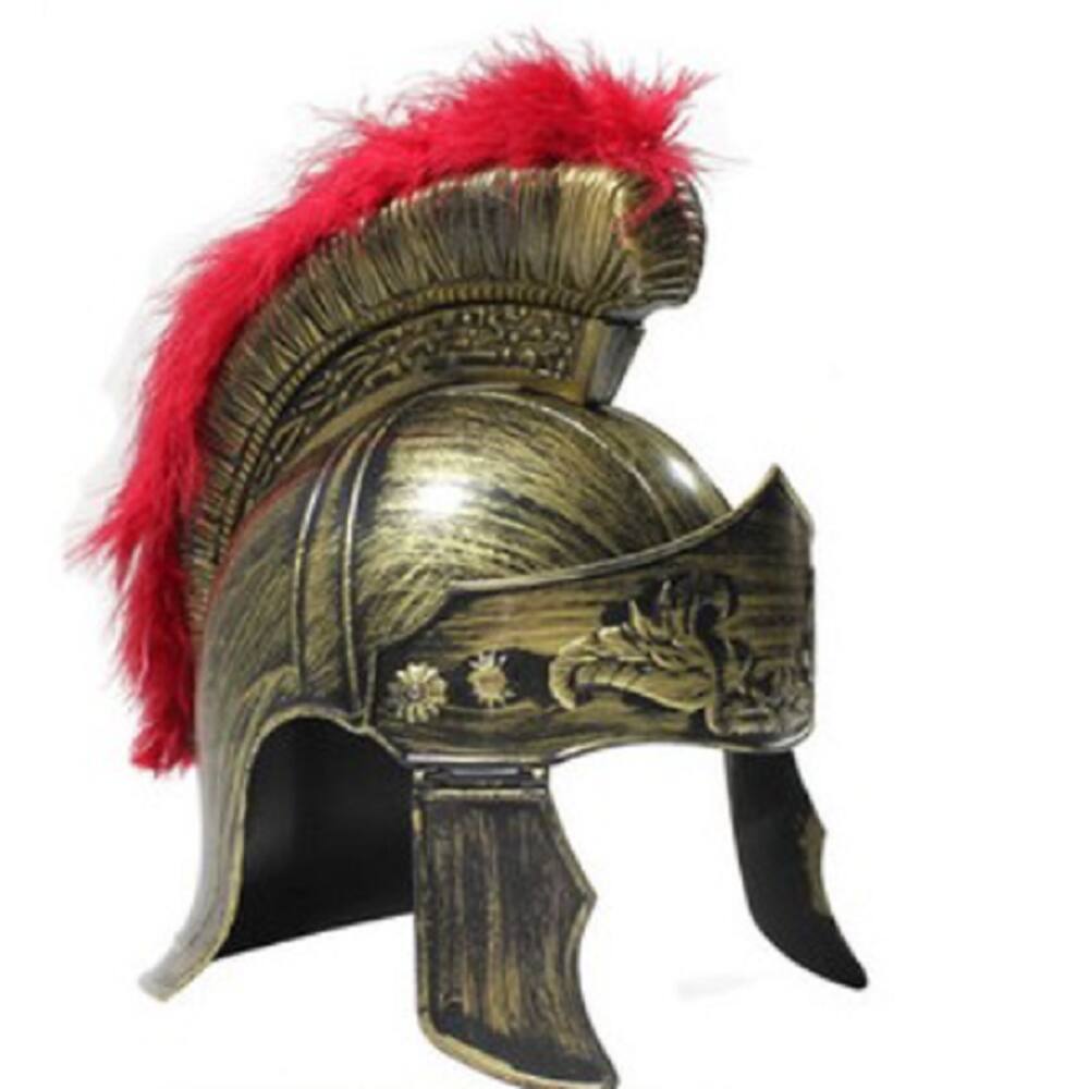 Fantasia Capacete Soldado Romano Gladiador com Pluma