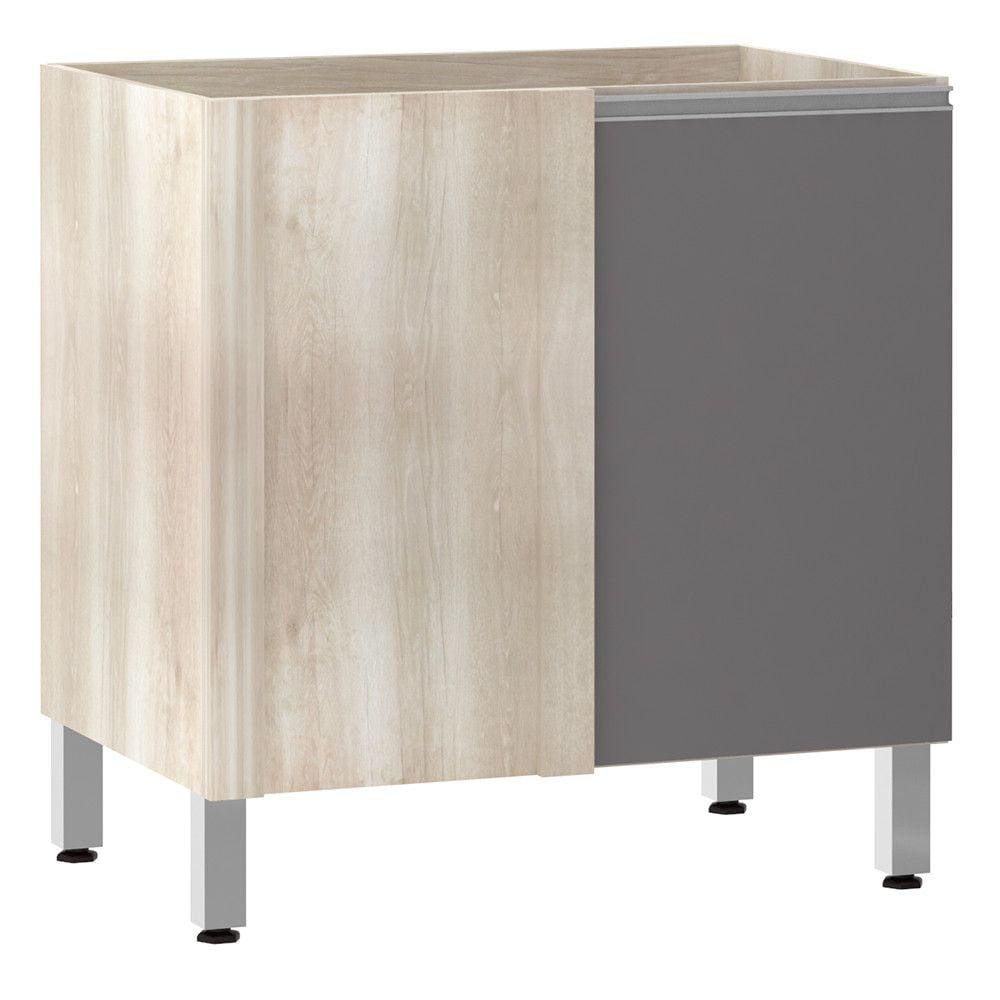 Balcão de Cozinha sem Tampo de Canto Reto Luciane 80cm 1 Porta Lis Luciane Móveis
