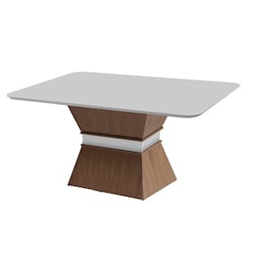 Mesa Retangular Tampo 25mm Cedro/Off White Dobuê Monaco 80x90x160