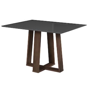 Mesa Athenas Retangular c/ Tampo Dobue Cedro/Cinza 136x90x78
