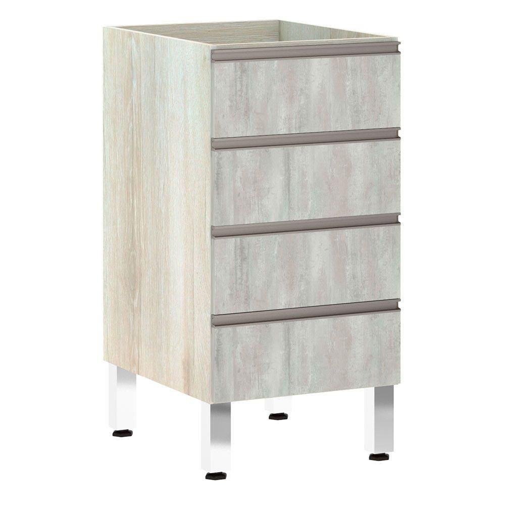 Balcão de Cozinha sem Tampo 40cm 4 Gavetas Luci Luciane Móveis
