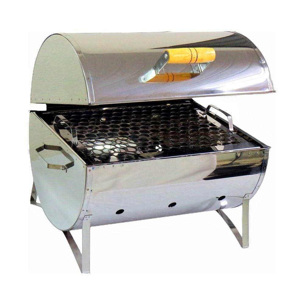 Churrasqueira Praia Campo Bafinho Aço Inox Grelha 38x34x30cm