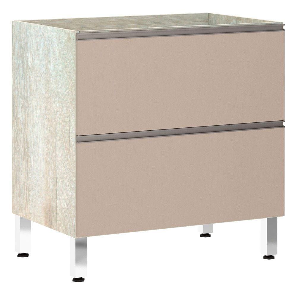 Balcão de Cozinha sem Tampo 80cm Misto 1 Porta Basculante e 1 Gavetão Luci Luciane Móveis