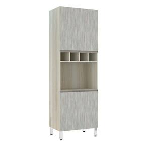 Paneleiro com Nicho de Microondas Luciane 70cm 4 Portas e 1 Nicho Luci
