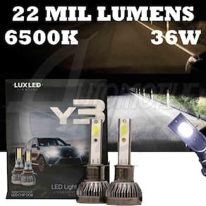 Kit Ultra Led Y3 Super Branco 6500K 36W 22.000 Mil Lumens H7