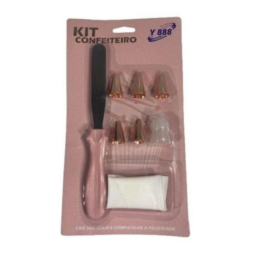 Kit Confeiteiro 8 Peças Saco 6 Bicos Confeitar Profissional