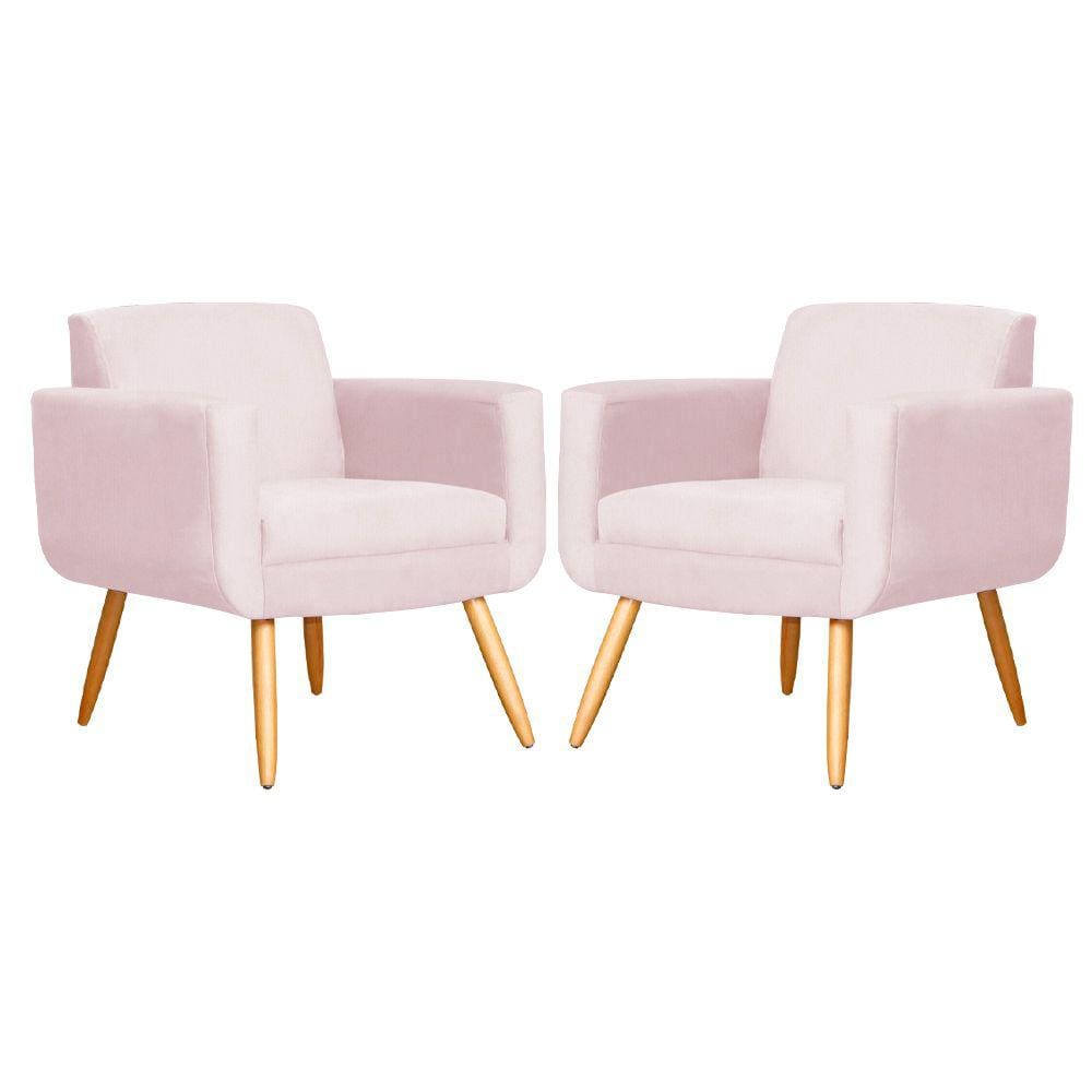 Kit 02 Poltronas Cristal Requinte Suede Cores - S.A Móveis