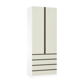 Guarda Roupa Solteiro 2 Portas 4 Gavetas 90cm Prime Luciane Móveis
