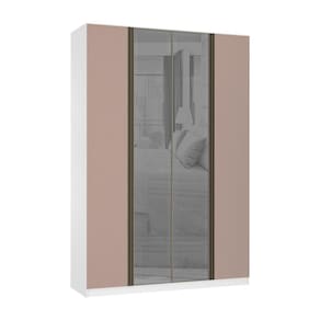 Guarda Roupa 4 Portas 3 Gavetas 159,2 cm com Vidro Reflecta Prata Prime Luciane Móveis