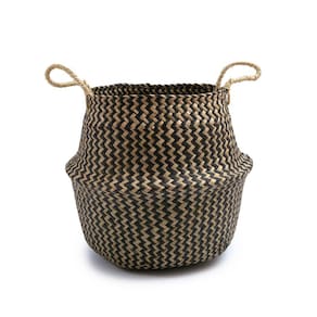 Cesto de seagrass marrom 37cm com alças - Oikos
