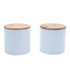 Kit 2 potes dolomita com tampa de bambu zig zag 900ml - Oikos