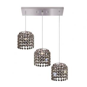 Pendente Cristal Redondo Ø42x10,5cm 3 Lâmpadas G9 Milano Bronzearte Fume
