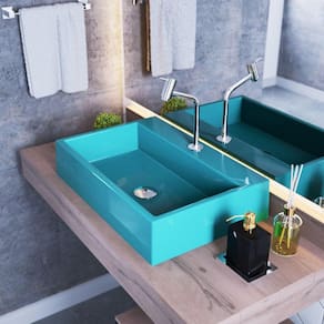 Kit Cuba RT55 Com Torneira Pratika 1060 Metal e Válvula Click 1 Polegada e Meia e Sifão Pvc e Flexível Compace Azul Turquesa