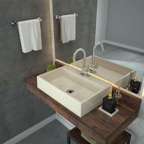 Kit Cuba RT55 com Torneira Luxo 1195 Metal e Válvula 1 Polegada e Sifão Pvc e Flexível Compace Bege