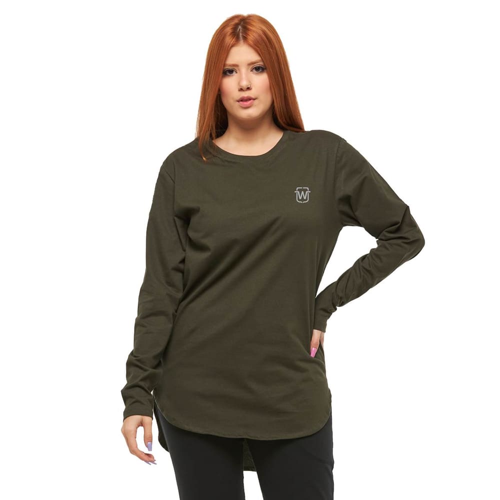 Camiseta Longline Feminina Oversized Manga Comprida Wooks C2