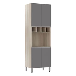 Paneleiro Luciane 70cm Nicho Microondas 4 Portas e 1 Nicho Lis