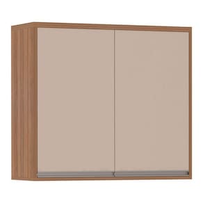 Armário Aéreo 80cm 2 Portas 1 Prateleira Lari Vanilla