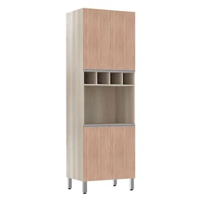 Paneleiro Luciane 70cm Nicho Microondas 4 Portas e 1 Nicho Lis