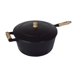 Caçarola de Ferro Com Cabo e Tampa de  Ferro - 4,8 Lt
