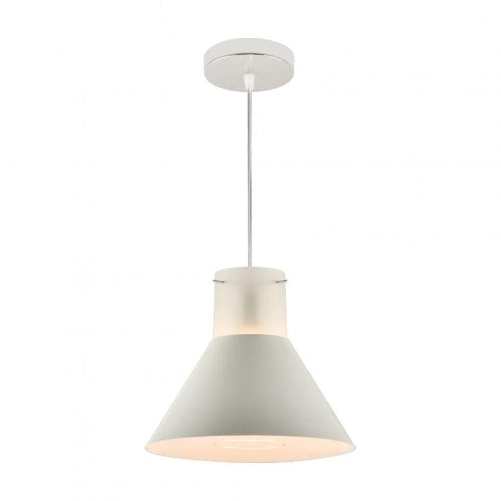 Pendente Mykonos Fosco com Cúpula Branca 1L E27