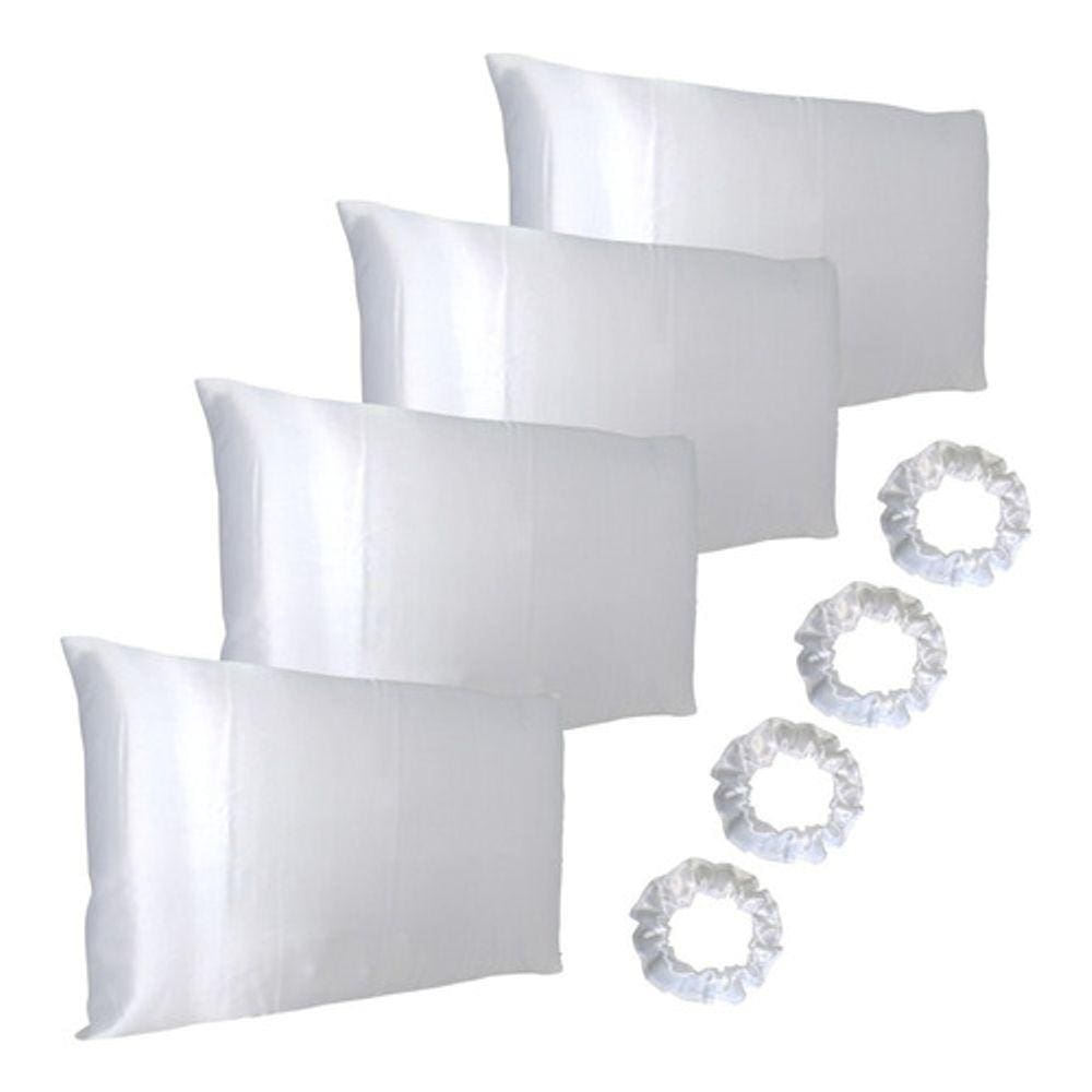 Fronha Travesseiro Anti Frizz Cetim 4 Unidades + 4 Xuxinha