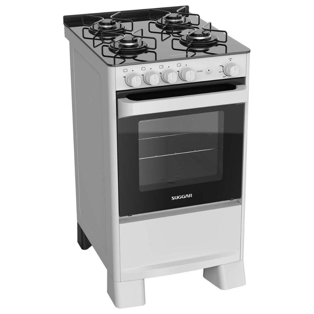 Fogão 4 Bocas Suggar Cook Mesa de Vidro FGV408BR Bivolt