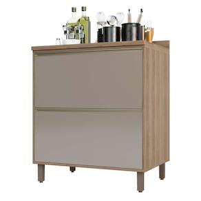 Balcão de Cozinha com Tampo 80 cm 2 Gavetões Mel Luciane Móveis