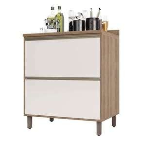 Balcão de Cozinha com Tampo 80 cm 2 Gavetões Mel Luciane Móveis