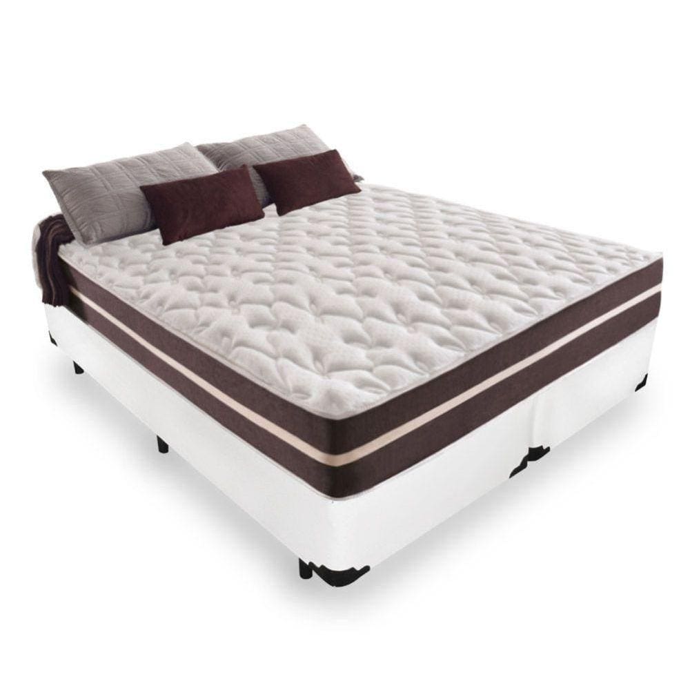 Cama Box Super King + Colchão De Molas Branco