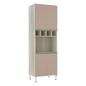 Paneleiro com Nicho de Microondas Luciane 70cm 4 Portas e 1 Nicho Luci