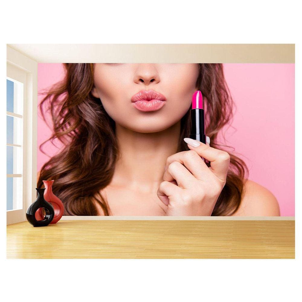 Papel De Parede Salão De Beleza Maquiagem Make 3,5M Slb55