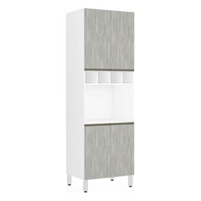 Paneleiro Perola 70 cm com Nicho Microondas 4 Portas mais 1 Nicho Luciane